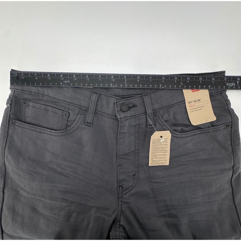 Levi's 511 Slim Fit Jeans Men 34x30 Charcoal Gray Denim Stretch Comfort Mid Rise - Picture 6 of 16